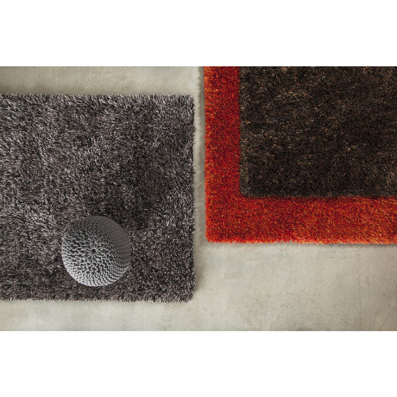 Tulip Red Area Rug, Black, Rectangle 9' x 13'