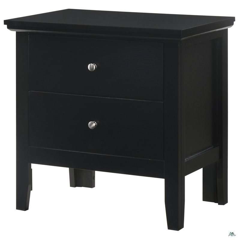 Table de chevet transitionnelle élégante, Noir