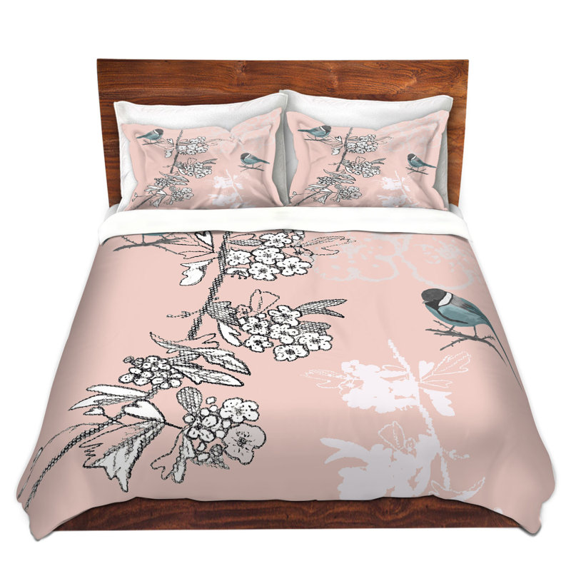 Ensemble de housse de couette tit oiseau, 1 housse simple + 1 taie standard