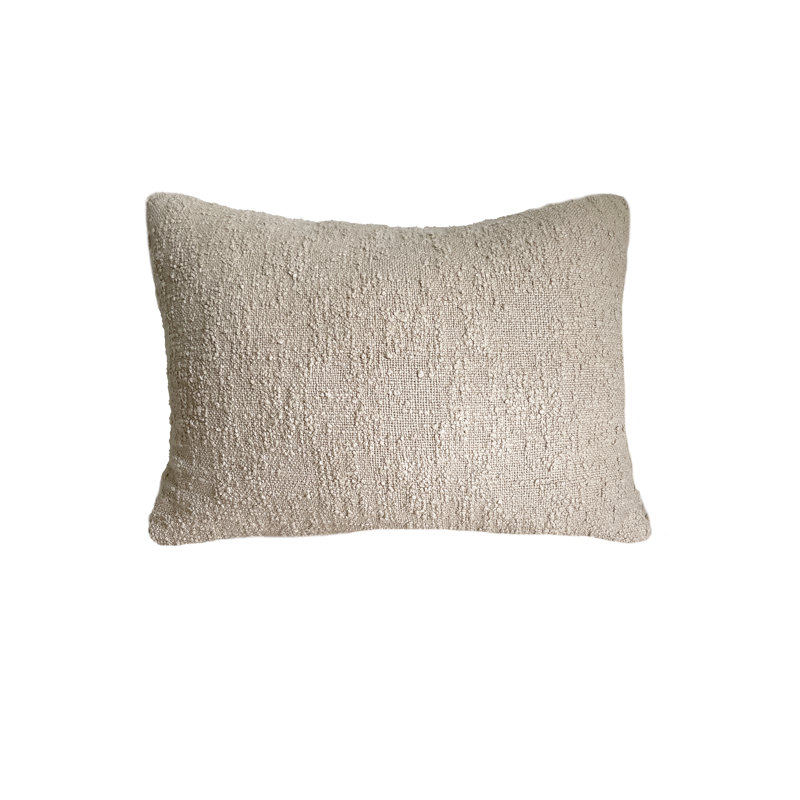 Cozy Lumbar Pillow Cover, Beige, Down Alternative, 20" H x 54" W