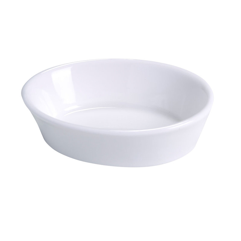 Plat de cuisson ovale blanc de Yanco, 5,5 po x 3,875 po