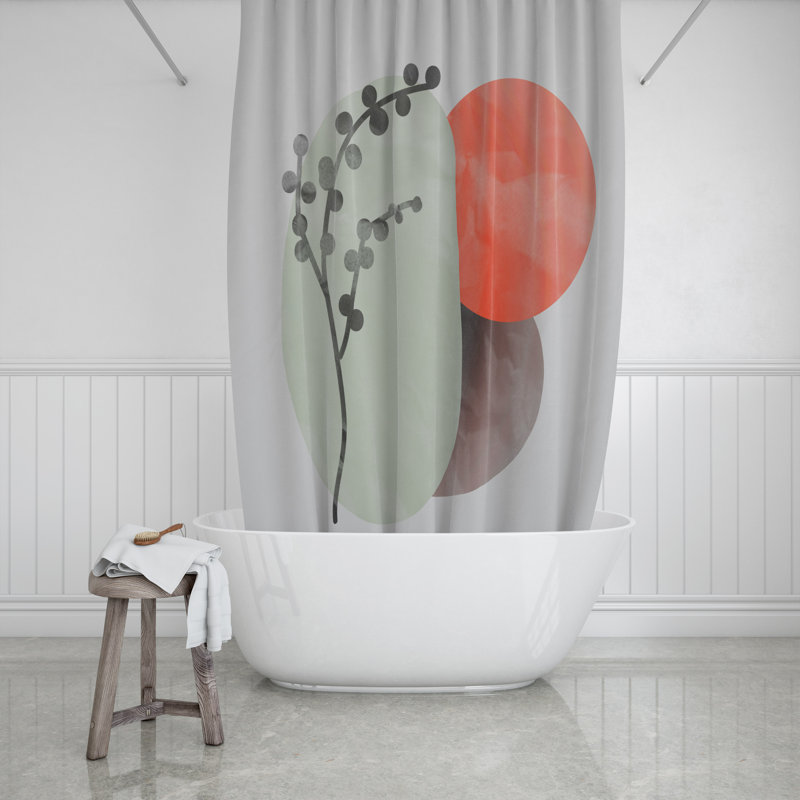 Abstract Shower Curtain, 93" H x 70" W