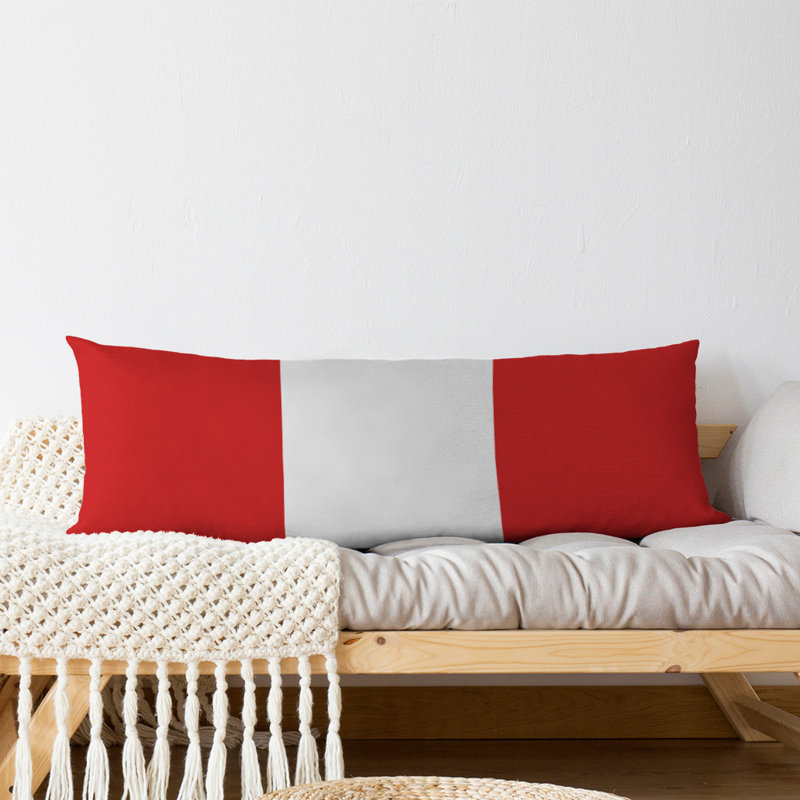 Stripes Medium Polyester/Polyfill Body Pillow, Red/White Middle, Acton