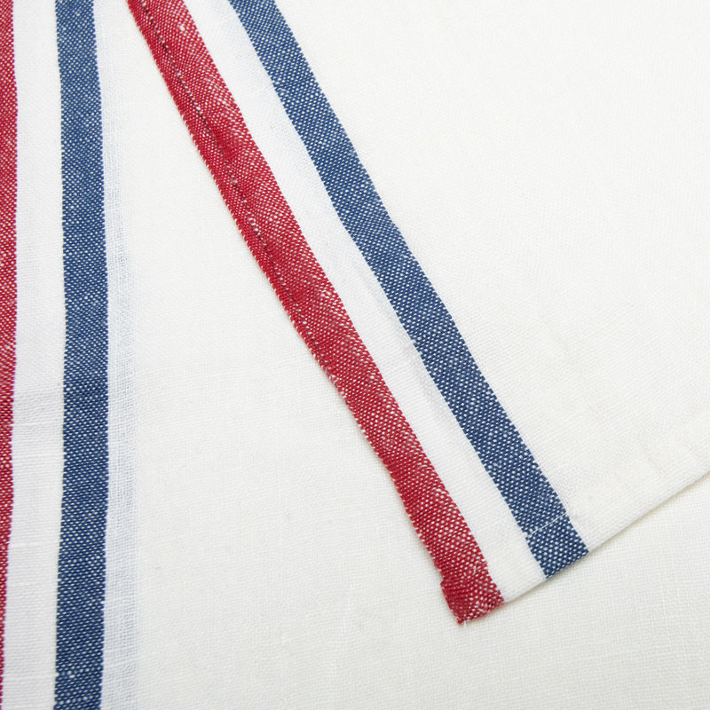 Camryn Stripe Tea Towel Kitchen Towel, White/Red/White/Blue