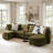 Dayman 125"W 6-Piece Modern Storage Convertible Sectional Sofa With End Table-124360549