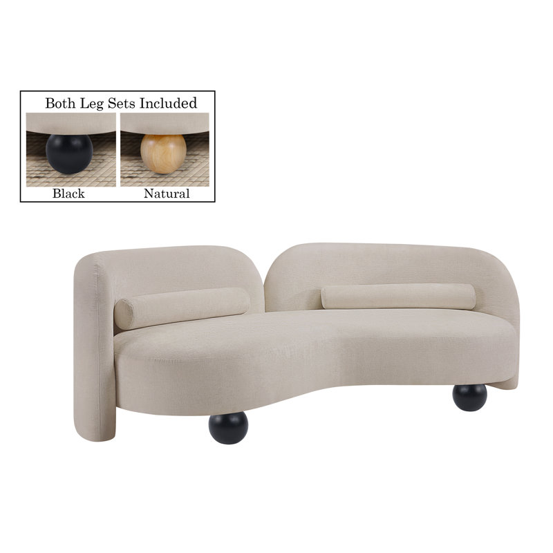 Daphne Upholstered Sofa, Cream Boucle, Boucle Fabric