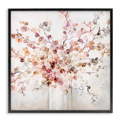 Bouquet de vignes abstrait floral abstrait avec fleurs rouges expressives par Kristen Brockmon