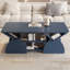Table basse rectangulaire bleue avec coins arrondis, 6 espaces de rangement, facile à assembler, pour les tablettes ouvertes en bois d'ingénierie, rangement indépendant, bords, salle de réception