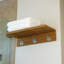 Westminster Teak Solid Wood Accent Shelf with Hooks
