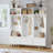  74''Hall Tree with Bench and Storage,Coat Rack with Shoe Bench,Entryway Bench with Coat Rack,Hall Tree with 4 Gold Hooks & Metal Legs for Entryway, Living Room, White-649204178
