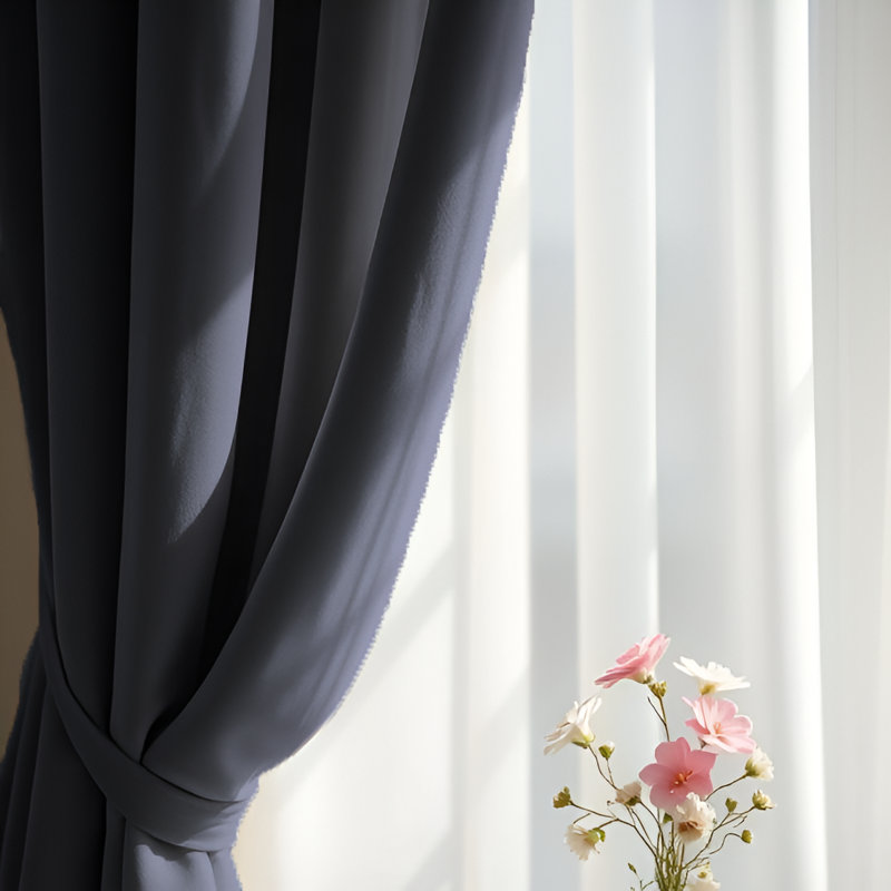 Pittsboro Crushed Velvet Eyelet Windows Panel Curtains, 117cm Width x 137cm Drop, Charcoal