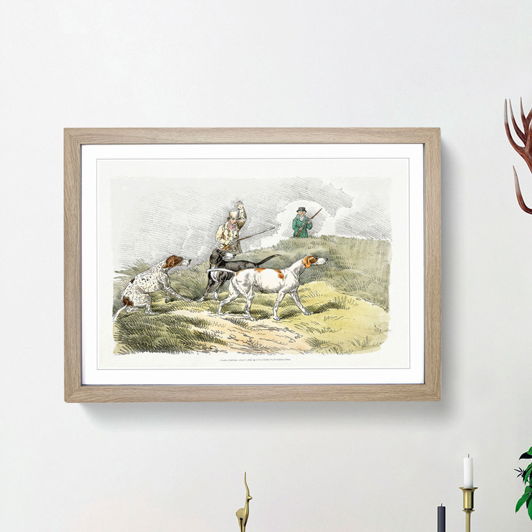 Hounds on the Lookout by Henry Alken - Framed Print