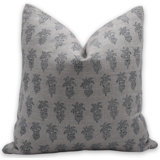 Block Print Throw Pillow Cover MNHGRTLSquare