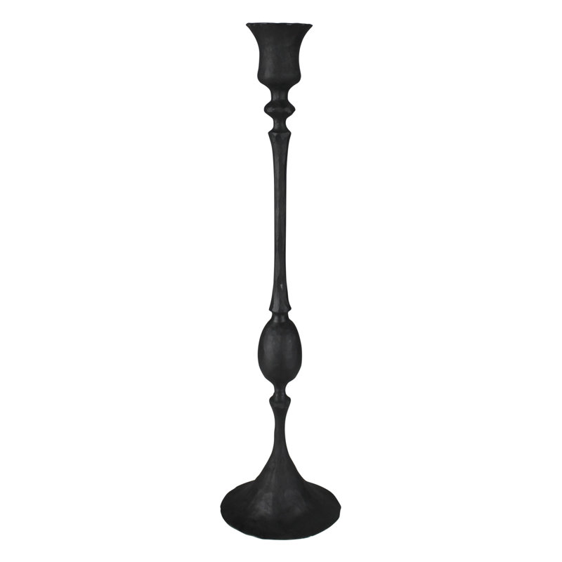 Bougeoir de table en fer, H 14 po x l 3,5 po x P 3,5 po