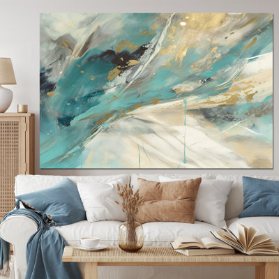 Turquoise Serendipity, peinture abstraite II - peinture abstraite, art mural