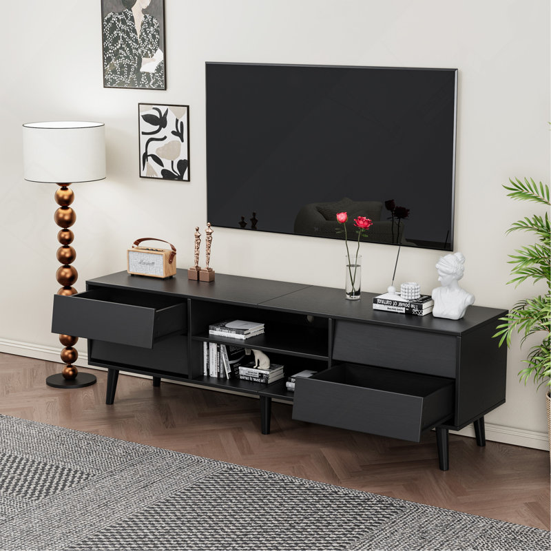 Emilyann 63-inch Faux Wood TV Stand, Black