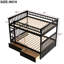 Lit superposé convertible au-dessus d'un lit superposé, pin et qualité de fabrication, tiroirs pour solution de rangement, garde-corps en forme de clôture, travail d'assemblage sans tracas, bois, poignées à roulettes, processus de mise en place facile