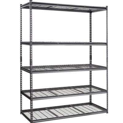 Heavy Duty 5 Adjustable 2000 Lbs Capacity Storage Shelving Unit, Black Metal Wire Rack For Pantry And Laundry Organizer Closet