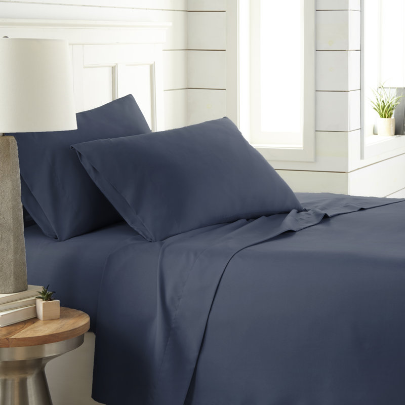 Ensemble de draps 4 pièces en lin bleu marine Southshore Essentials de Southshore Fine Linens, Simple, Bleu marine