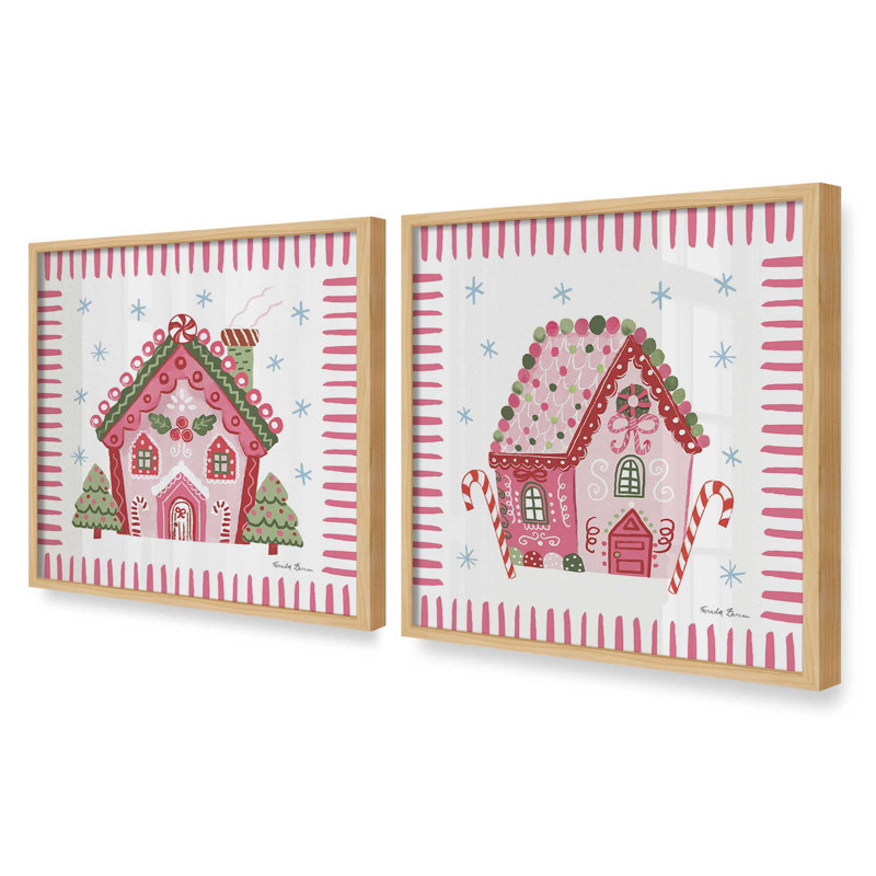 Ensemble de 2 estampes Ribboned Holiday, 20 po x 20 po, Érable américain