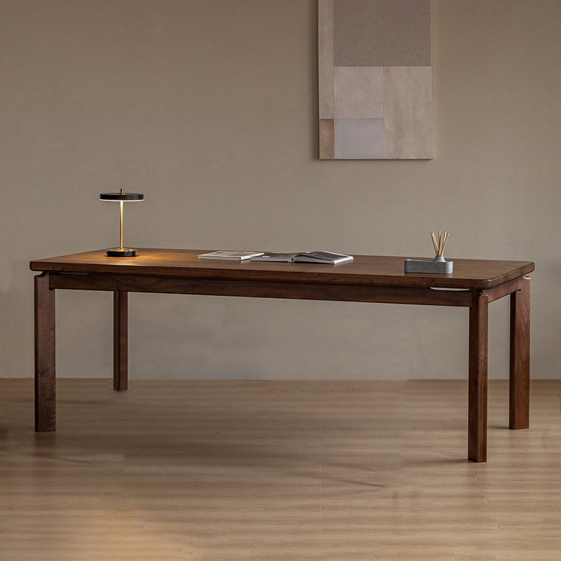 Grande table en bois de noyer noir, H 29,92 po x L 70,86 po x l 35,43 po