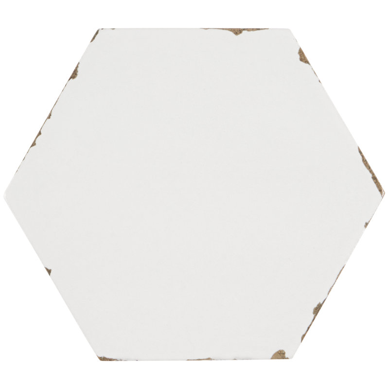 Palo Alto Hex 6" Hexagon Handmade Look Porcelain Floor and Wall Tile (5.38 Sq. Ft. / Case), White