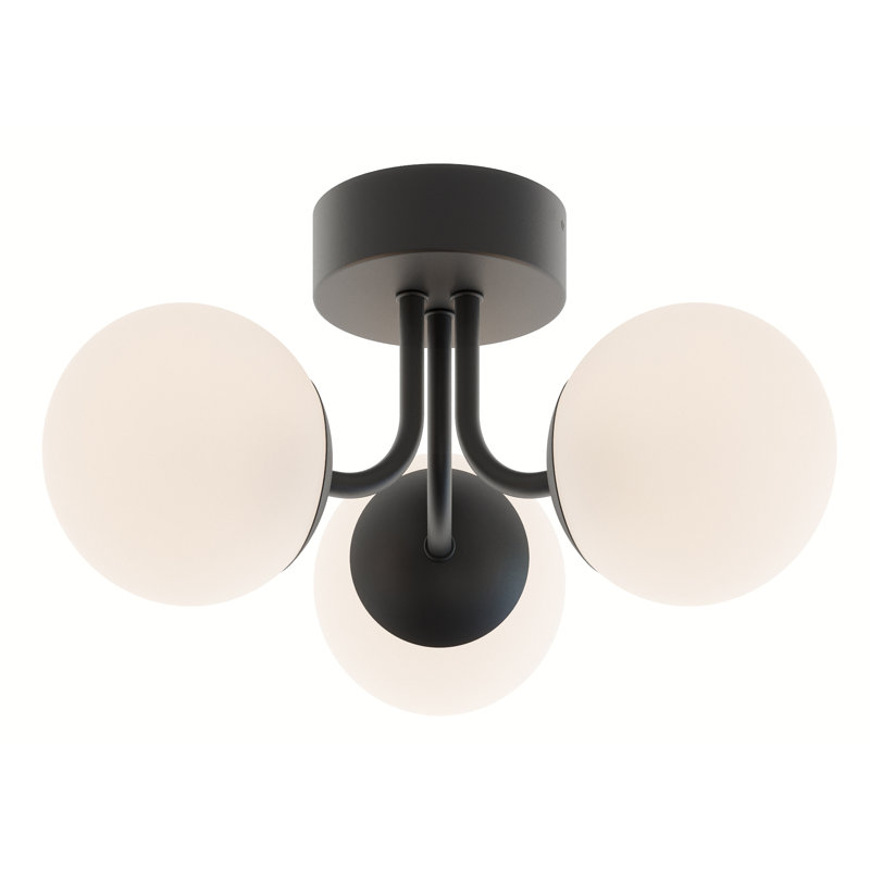 Deiniol Glass LED Semi Flush Mount, Black