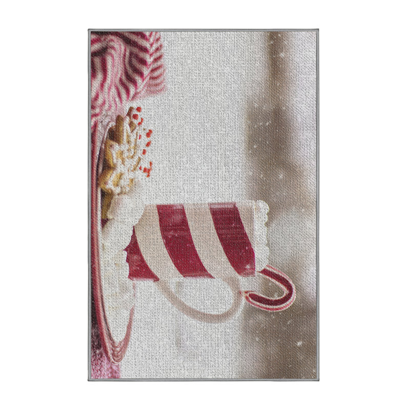 Tapis de zone rouge et lait cookies, Rectangle 5 pi x 7 pi