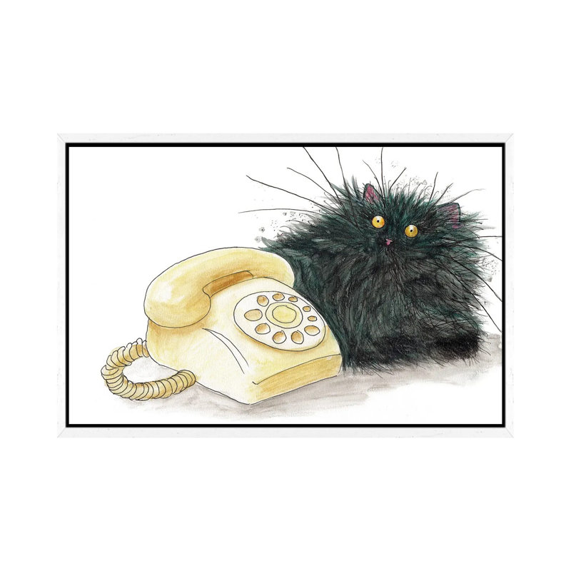 Call Me Cat by Kim Haskins - Print on Canvas, 66.04 cm H x 45.72 cm W, White Framed