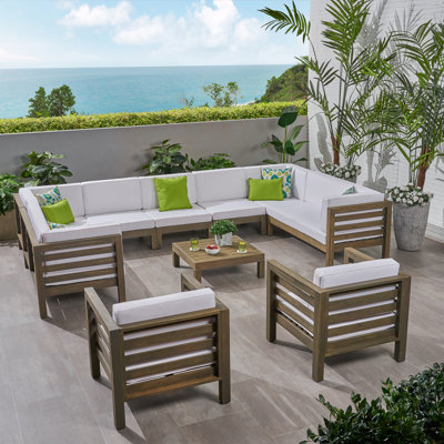 Acacia 11 - Person Modular Patio Conversation Set with Cushions