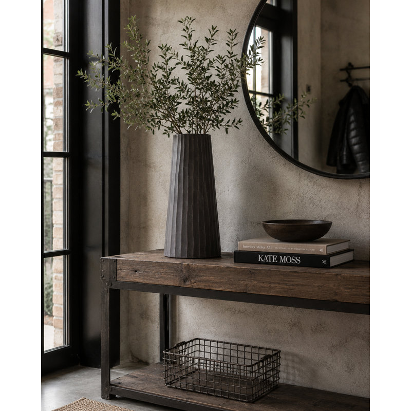 Metal Floor Vase, 22" H x 10" W x 10" D, Graphite Gray