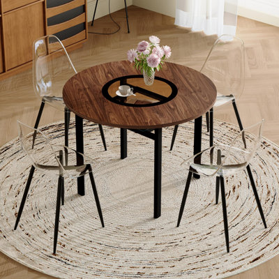 Ensemble de table de salle à manger 42 po pour 4 personnes, ensemble de table de salle à manger, ensemble de table et chaises de cuisine 5 pièces, pour salon, petit espace