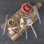 Ensemble de charcuterie 13 pièces avec poignées bleues French Home Ultimate