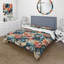 Motif botanique bleu et rose à motif cachemire I - Ensemble de housse de couette à motif cachemire - Polyester en microfibre-1307789086