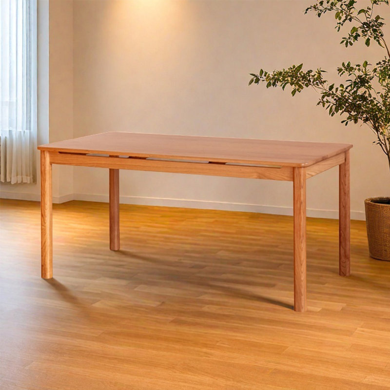 Solid wood dining table with natural charm, 29.52"H x 68.9"L x 33.46"W