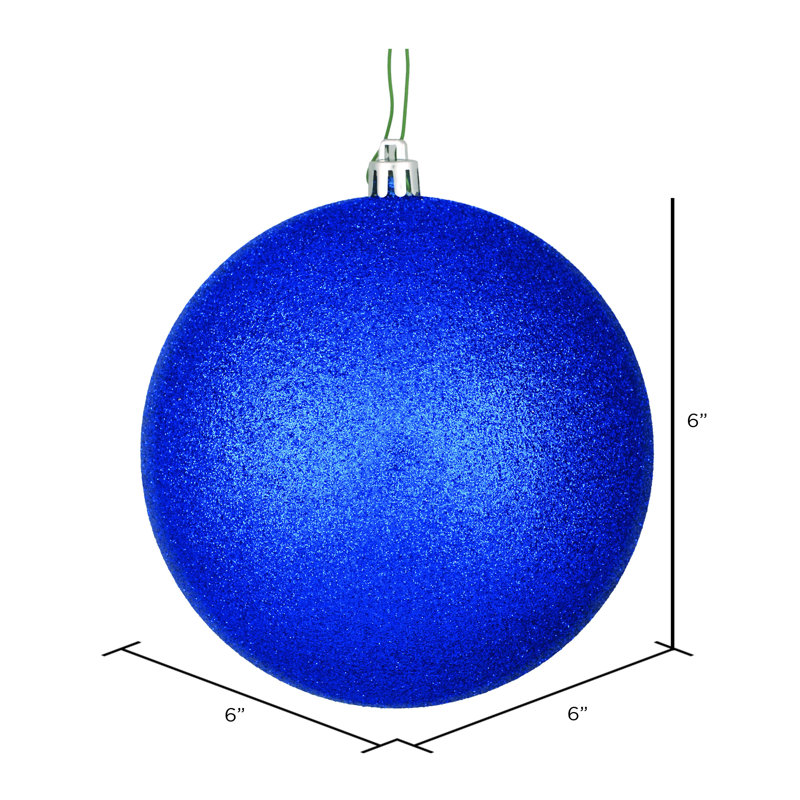 Décoration de boule décorative des Fêtes, Bleu minuit scintillant, H 6 po x l 6 po x P 6 po