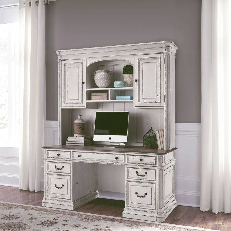 Alv 3 Piece Rectangular Desk Office Set with Hutch