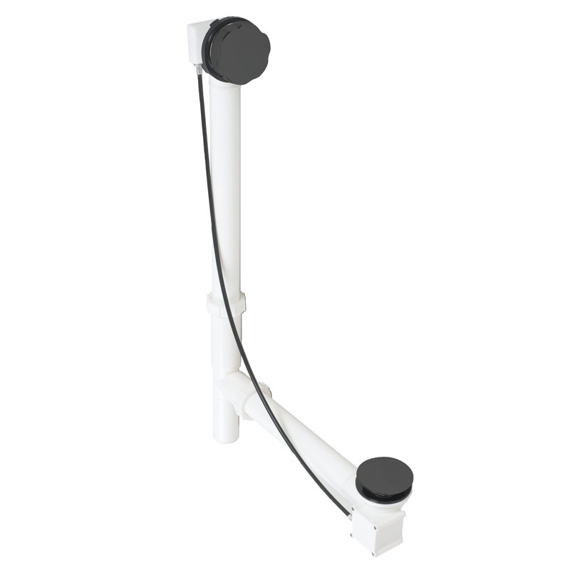 Matte Black 27" Cable Drive Bathtub Drain Trim with Poly Pipe Assembly