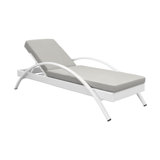 Badami Modern Adjustable Outdoor Patio Chaise Lounge Chair in Wicker and Cushions