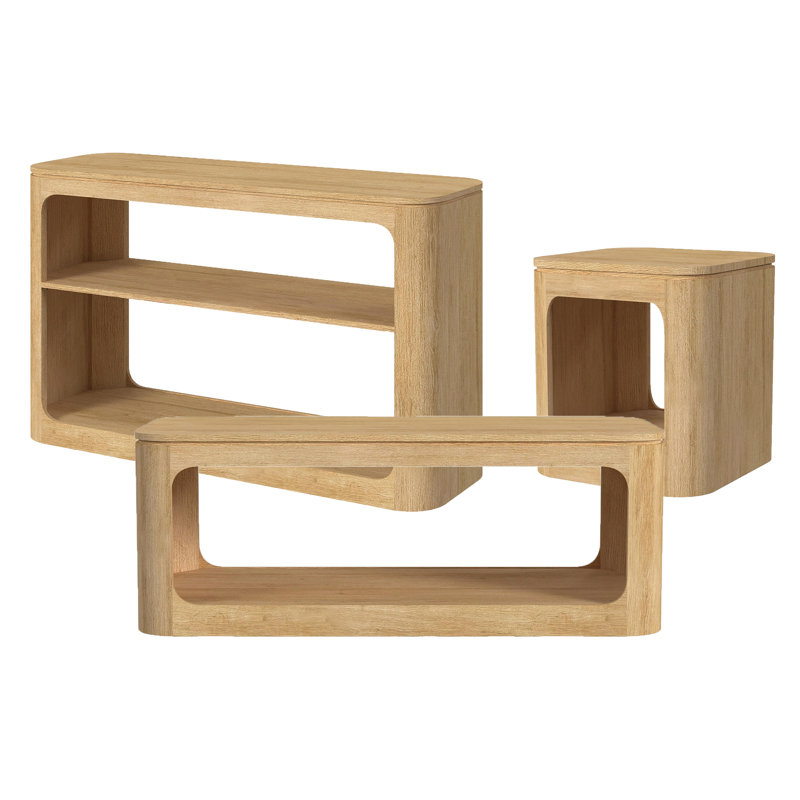 Whorton 3PC Occasional Table Set in Natural-Coffee Table, End Table & Sofa Table