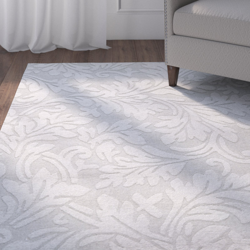 Sarah Hand Loomed Wool Floral Rug, Rectangle 5' x 8'