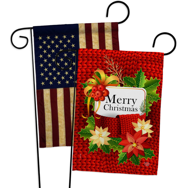 Double Sided 18.5'' H x 13'' W Polyester Christmas Garden Flag