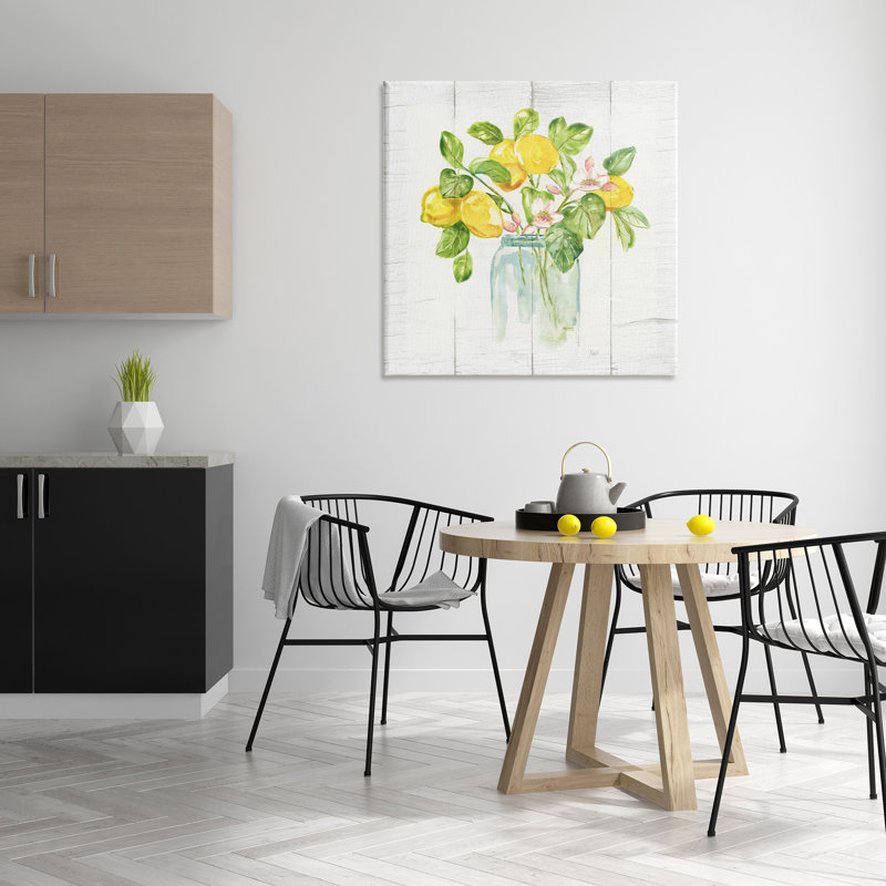 «Lemon Blossom Bouquet», art mural par Nan, Toile tendue, H 36 po x l 36 po x P 1,5 po