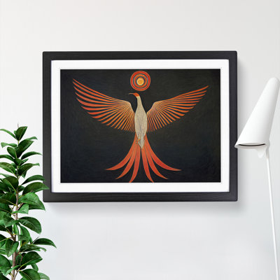 Sparkling Phoenix Bird Abstract - Framed Print