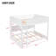 Lit superposé grand sur grand avec armoires de rangement et ports USB, blanc