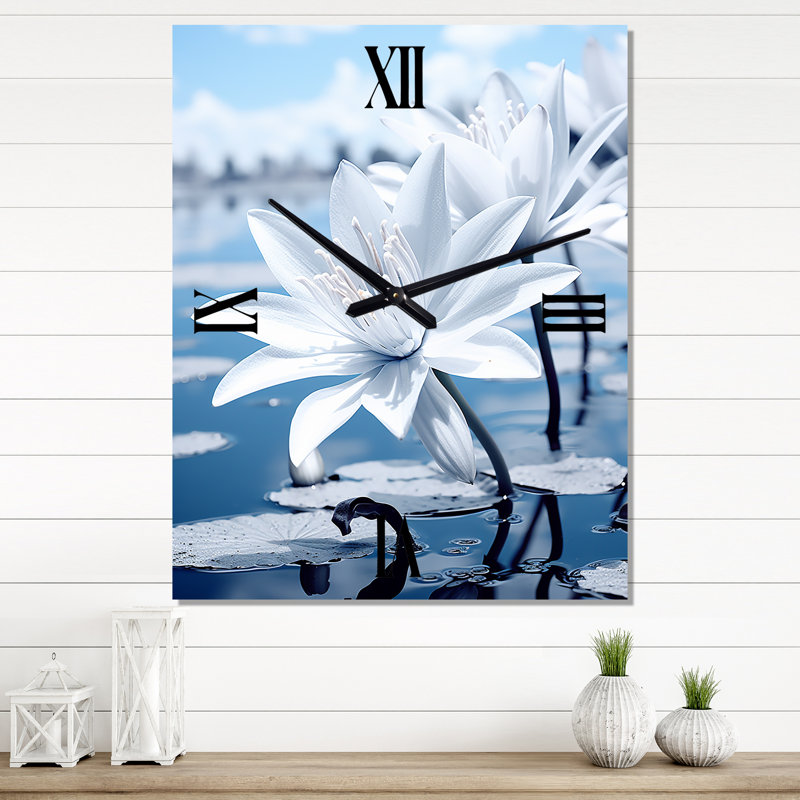 Horloge murale floral, H 40 po x l 30 po x P 1 po