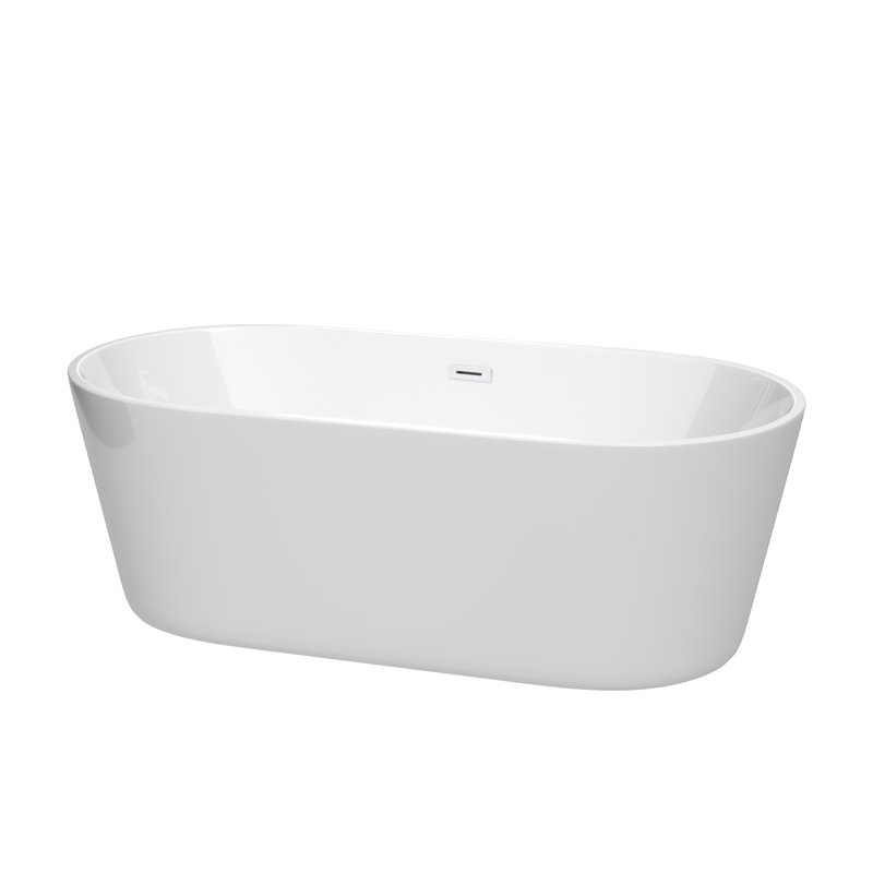 Carissa 67'' x 31.5'' Soaking Acrylic Bathtub, White