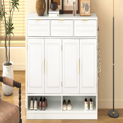 Buffet en bois avec 3 tiroirs et tablette réglable Baynard