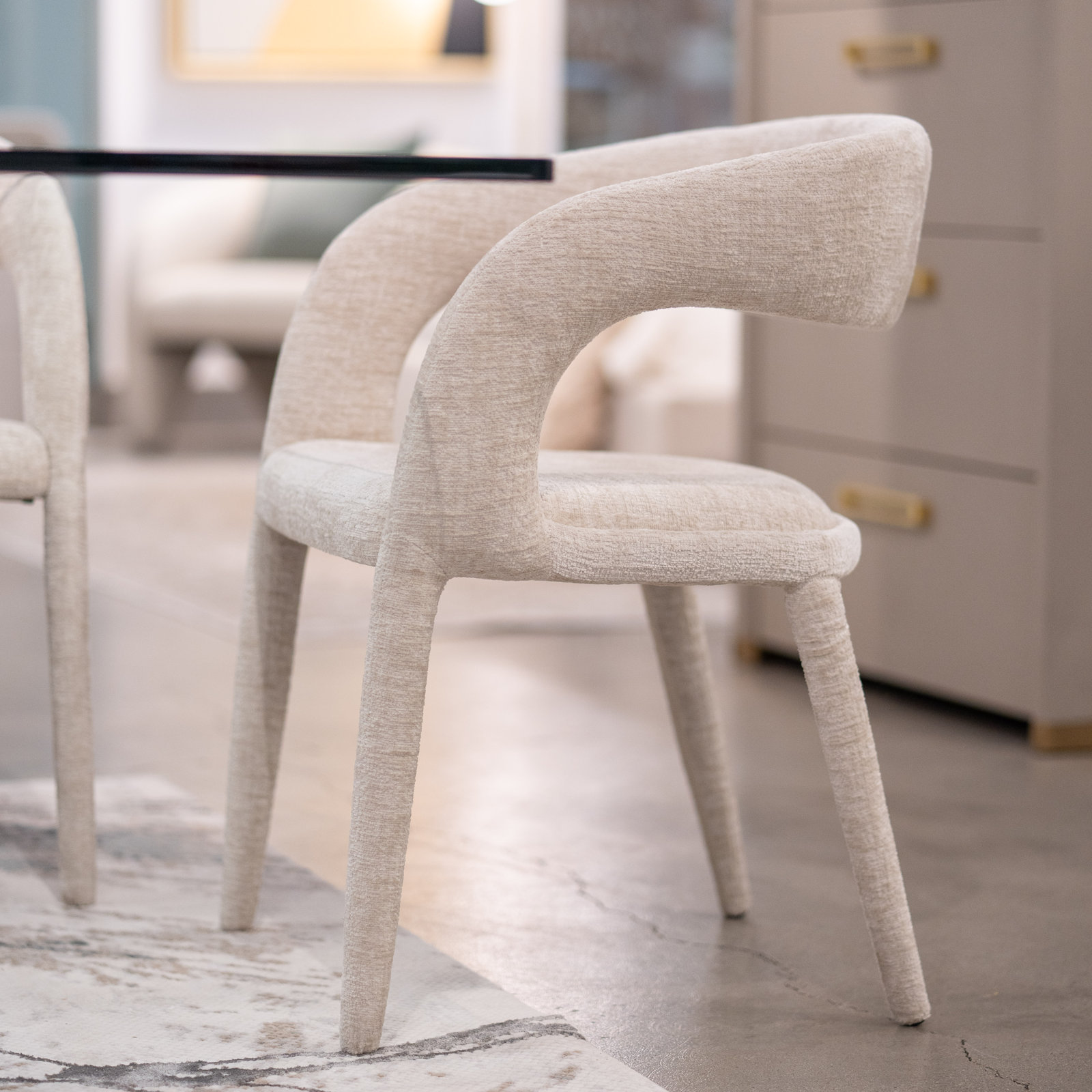Faerron  Upholstered Dining Armchair, Light Gray