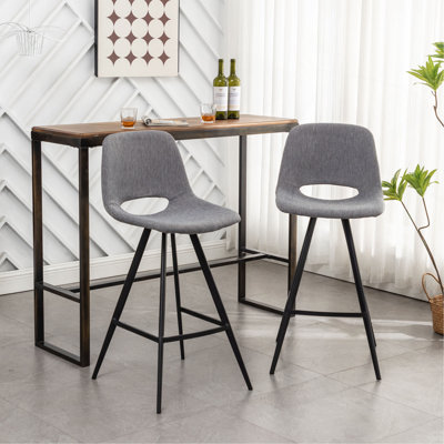 Fabric Kitchen 28.25" Counter Height Stools, Set Of 2